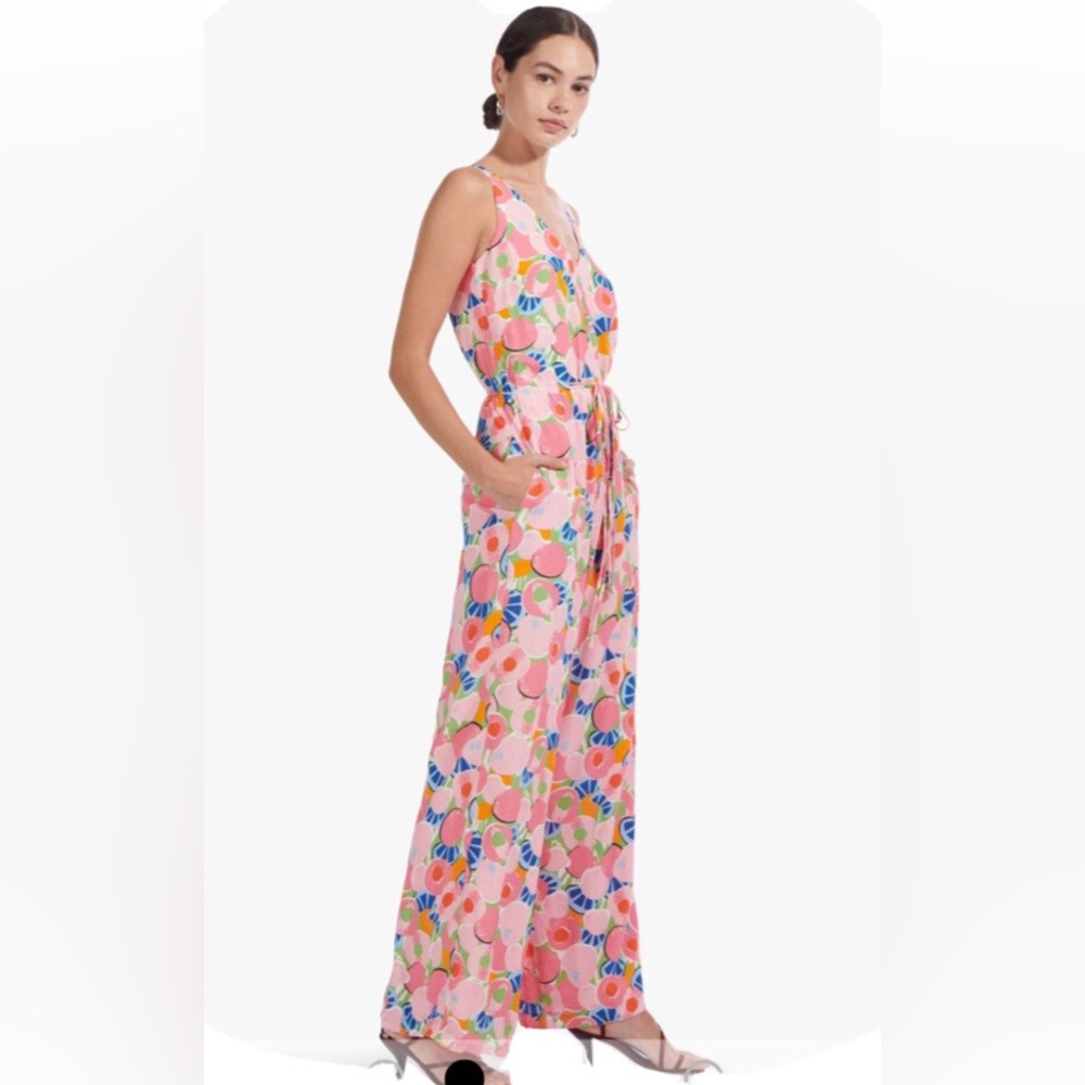 STAUD abstract peach blosson jumpsuit - Picture 9 of 10